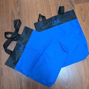 Blue and Black Heavy Canvas Tote Bags Set Of 2